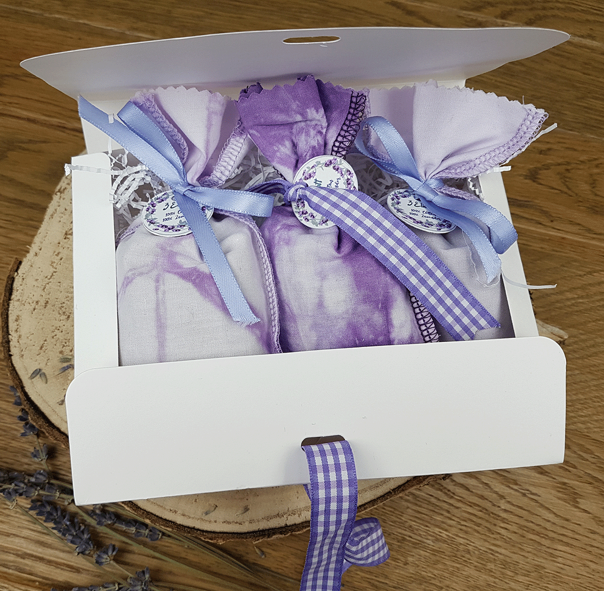 Hand Tie-Dye Lavender Sachets (Set of 3)